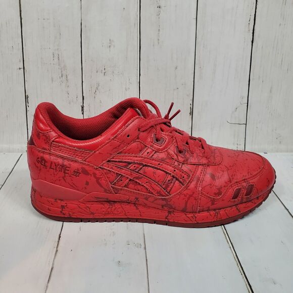 ASICS Gel Lyte III Marble Pack Mens Size 10 Red Sneakers H627L Paint Splatter main image 7